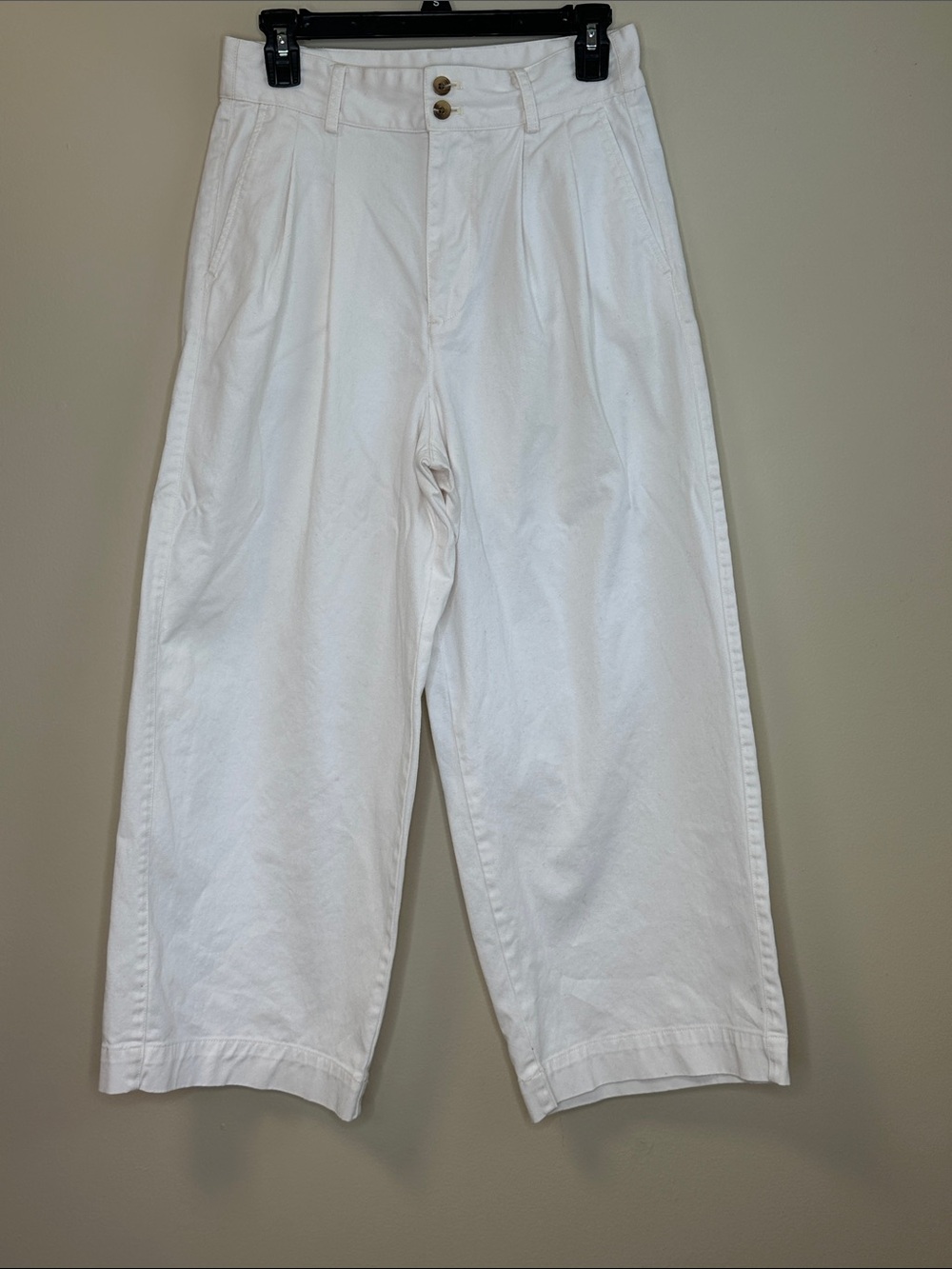Madewell Cotton White Wide Leg Pants Size 4
